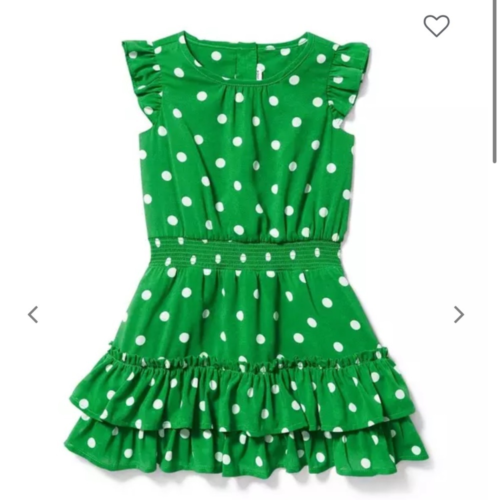 Janie and Jack Green Polka Dot Dress